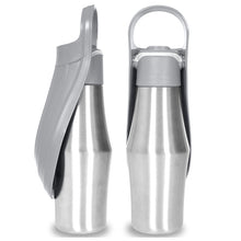 Grey 27oz Food-Grade 304 Stainless Steel Pet Water Bottle - Portable Dog and Cat Travel Cup, Outdoor Feeder for Walks and Hikes