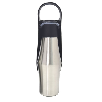 Black Stainless Steel Pet Water Bottle – 750ml Travel Bottle for Dogs & Cats
