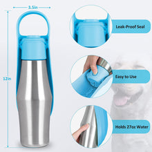 Black Stainless Steel Pet Water Bottle – 750ml Travel Bottle for Dogs & Cats