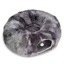 2-in-1 Cat Tunnel Bed – Dark Grey Tie-Dye 85cm