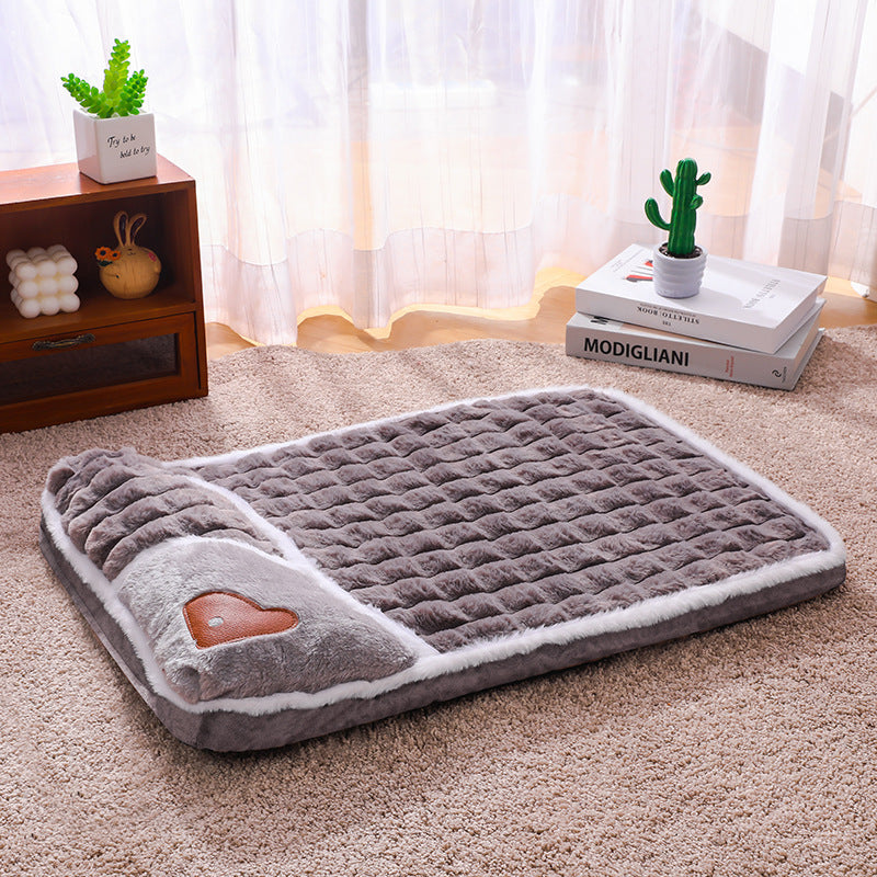 Grey Thickened Pet Sofa Bed – L (60x40cm) | Washable Dog & Cat Mat