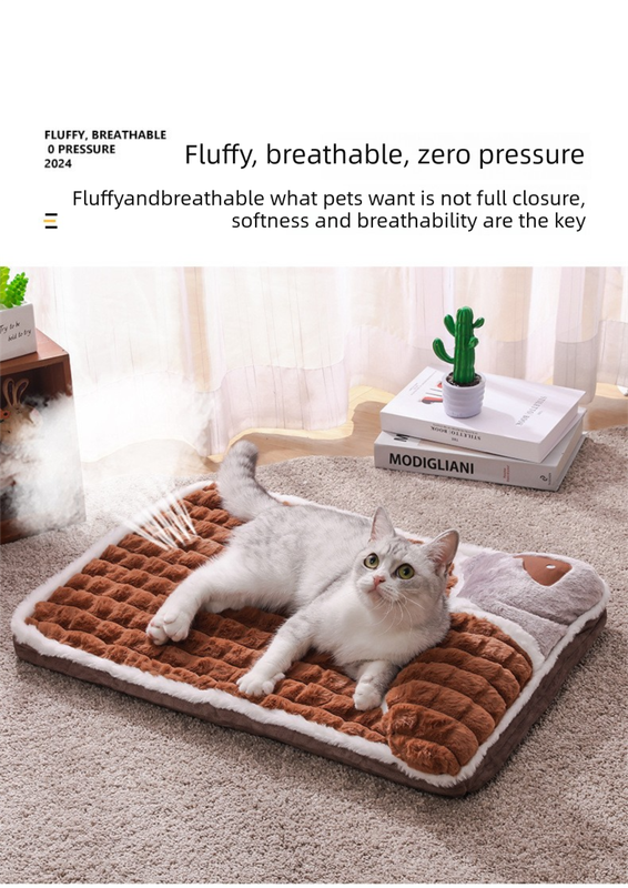 Coffee Thickened Pet Sofa Bed – XL (75x45cm) | Washable Dog & Cat Mat
