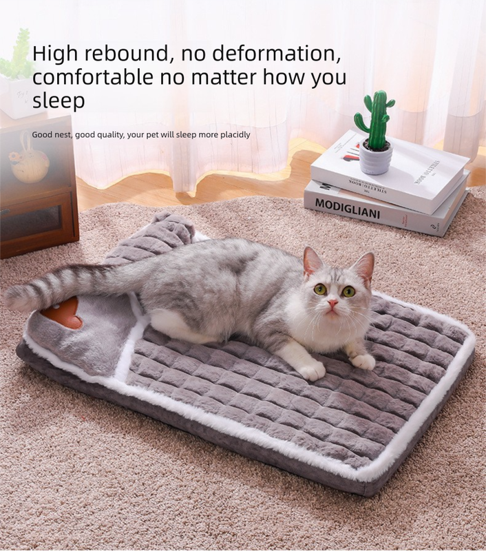 Coffee Thickened Pet Sofa Bed – S (40x25cm) | Washable Dog & Cat Mat