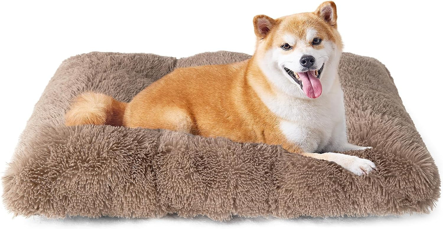 Luxury Faux Fur Pet Bed Mat – 80x55cm Brown