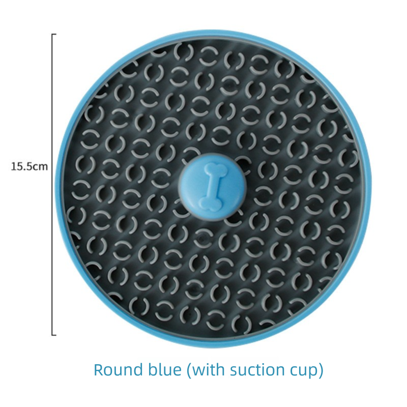 Blue 3-in-1 Interactive Pet Slow Feeder Lick Mat – Cage, Wall or Floor Mount
