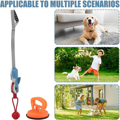 Shark-Shaped Tug-of-War Dog Toy with Suction Cup & Chew Rope