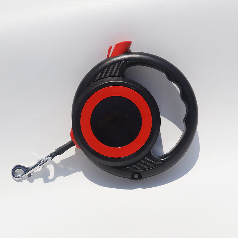 Black-Red Heavy Duty Retractable Dog Leash – Carbon Fibre Texture