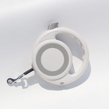 White Heavy Duty Retractable Dog Leash – Tangle-Free, Carbon Fibre Texture