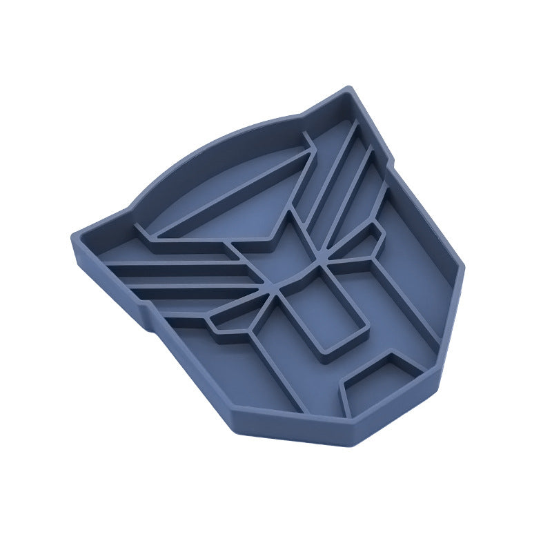 Blue Silicone Anti-Gulping Slow Feeder Mat – Maze Design with Suction Base