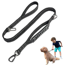 Black Heavy Duty Elastic Bungee Dog Leash – Anti-Pull Shock Absorber
