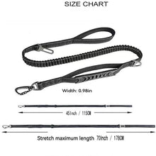 Black Heavy Duty Elastic Bungee Dog Leash – Anti-Pull Shock Absorber