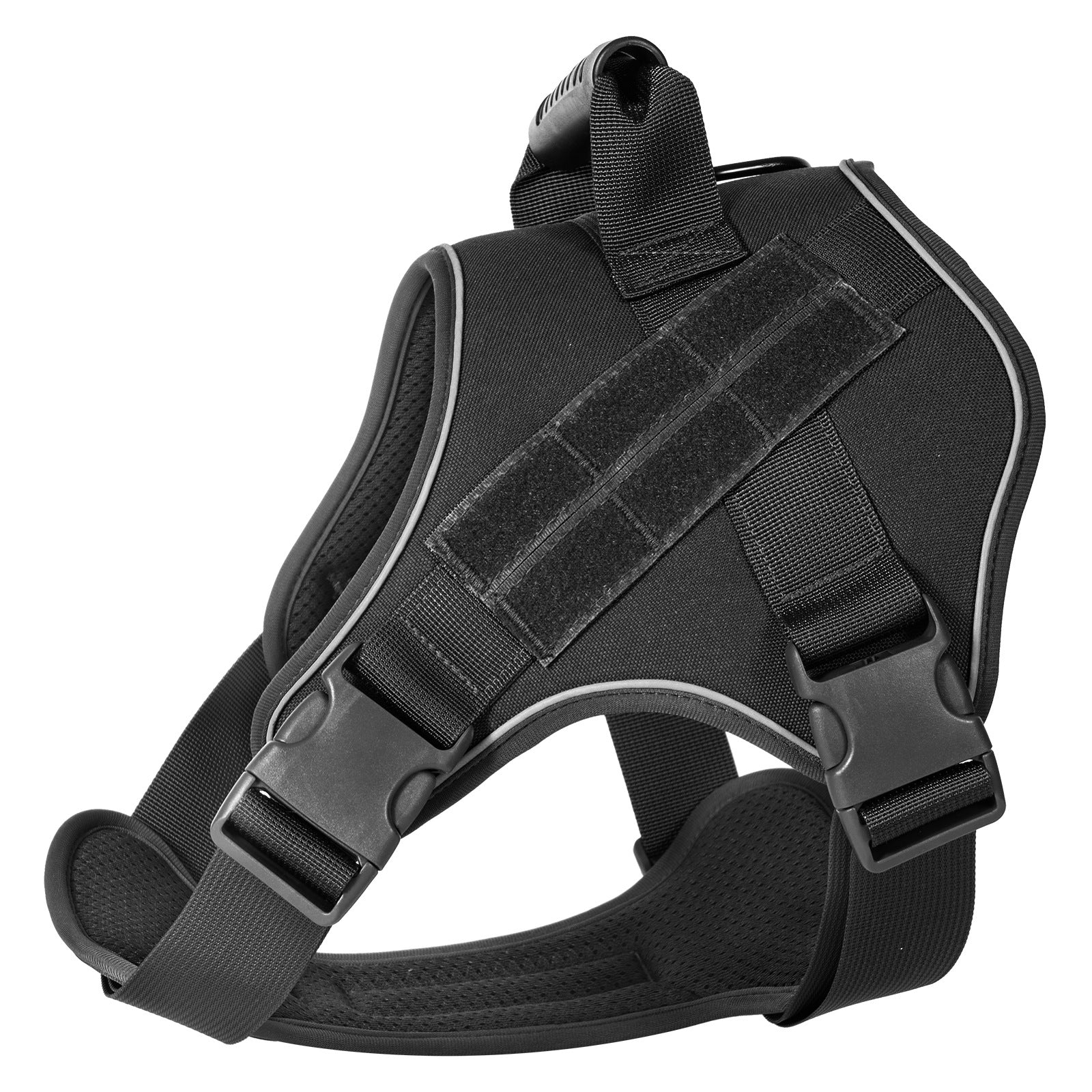 Black Professional Tactical No-Pull Dog Harness – Reflective Mesh, Size M