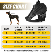 Black Professional Tactical No-Pull Dog Harness – Reflective Mesh, Size M