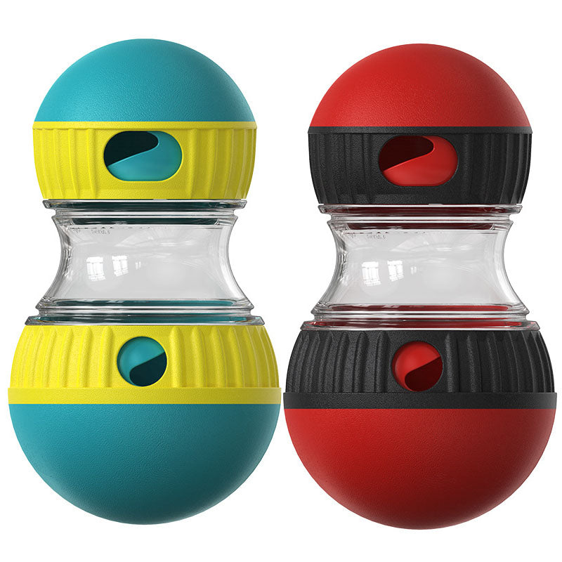 Slow Feeder Treat Dispenser Ball for Dogs – 2 Pack (Red & Green)