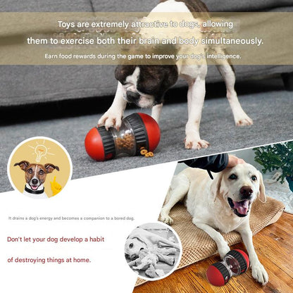 Slow Feeder Treat Dispenser Ball for Dogs – 2 Pack (Red & Green)
