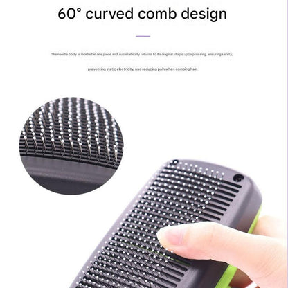 Purple Self-Cleaning Pet Grooming Brush – Large Deshedding Tool for Cats & Dogs