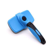 Blue Self-Cleaning Pet Grooming Brush – Large Deshedding Tool for Cats & Dogs