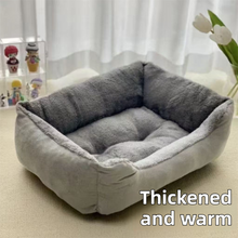 Grey Premium Plush Pet Bed – Removable Flannel Cover, Waterproof Base – Large (60x45cm)
