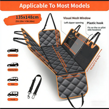 Waterproof Dog Car Seat Protector – 135x148cm Hammock with Storage Pockets & Mesh Window