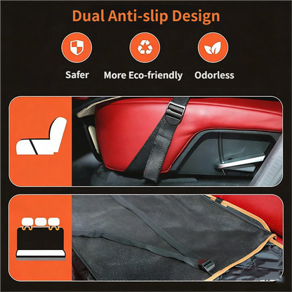 Waterproof Dog Car Seat Protector – 135x148cm Hammock with Storage Pockets & Mesh Window