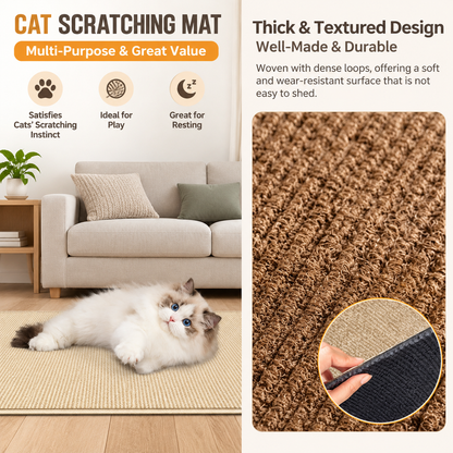 Self-Adhesive Cat Scratching Mat – Brown 60 × 100cm