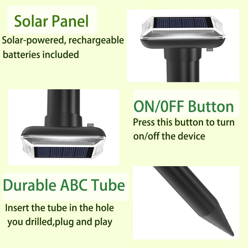 Solar Snake & Rodent Deterrent Stake – Green