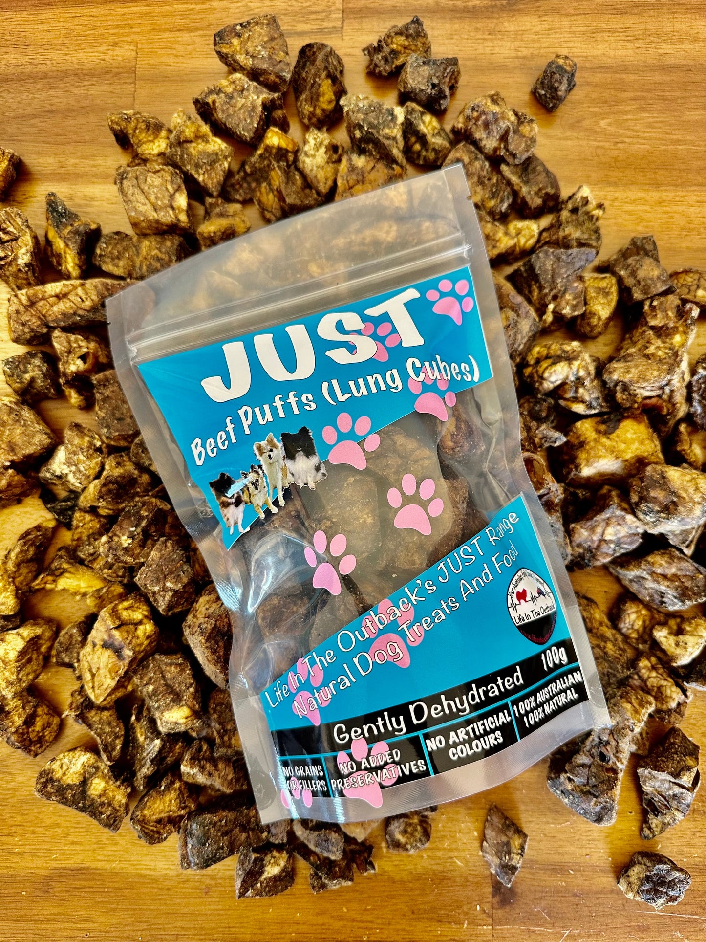 Beef Lung Cubes Dog Treats – 100% Australian