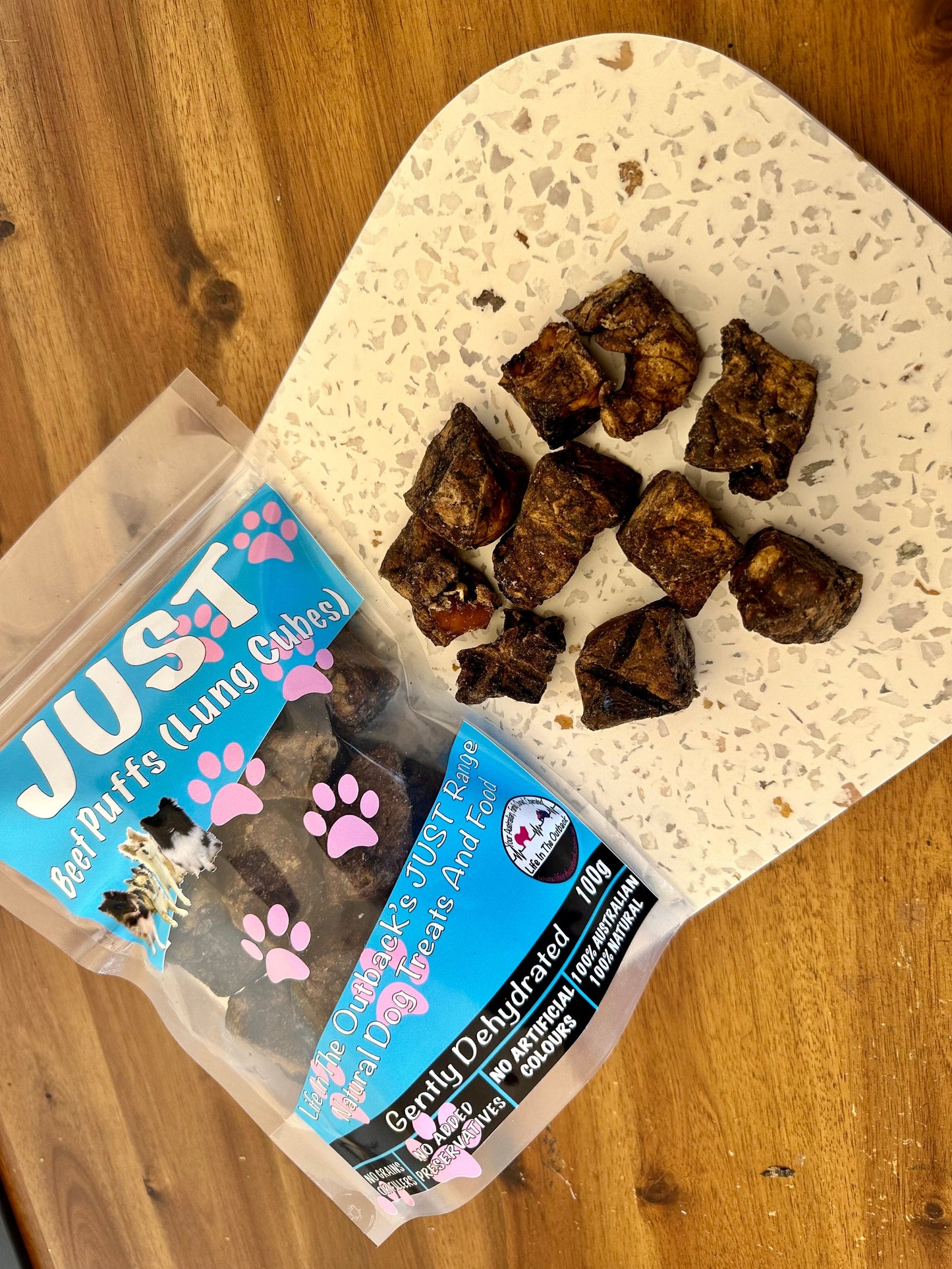 Beef Lung Cubes Dog Treats – 100% Australian