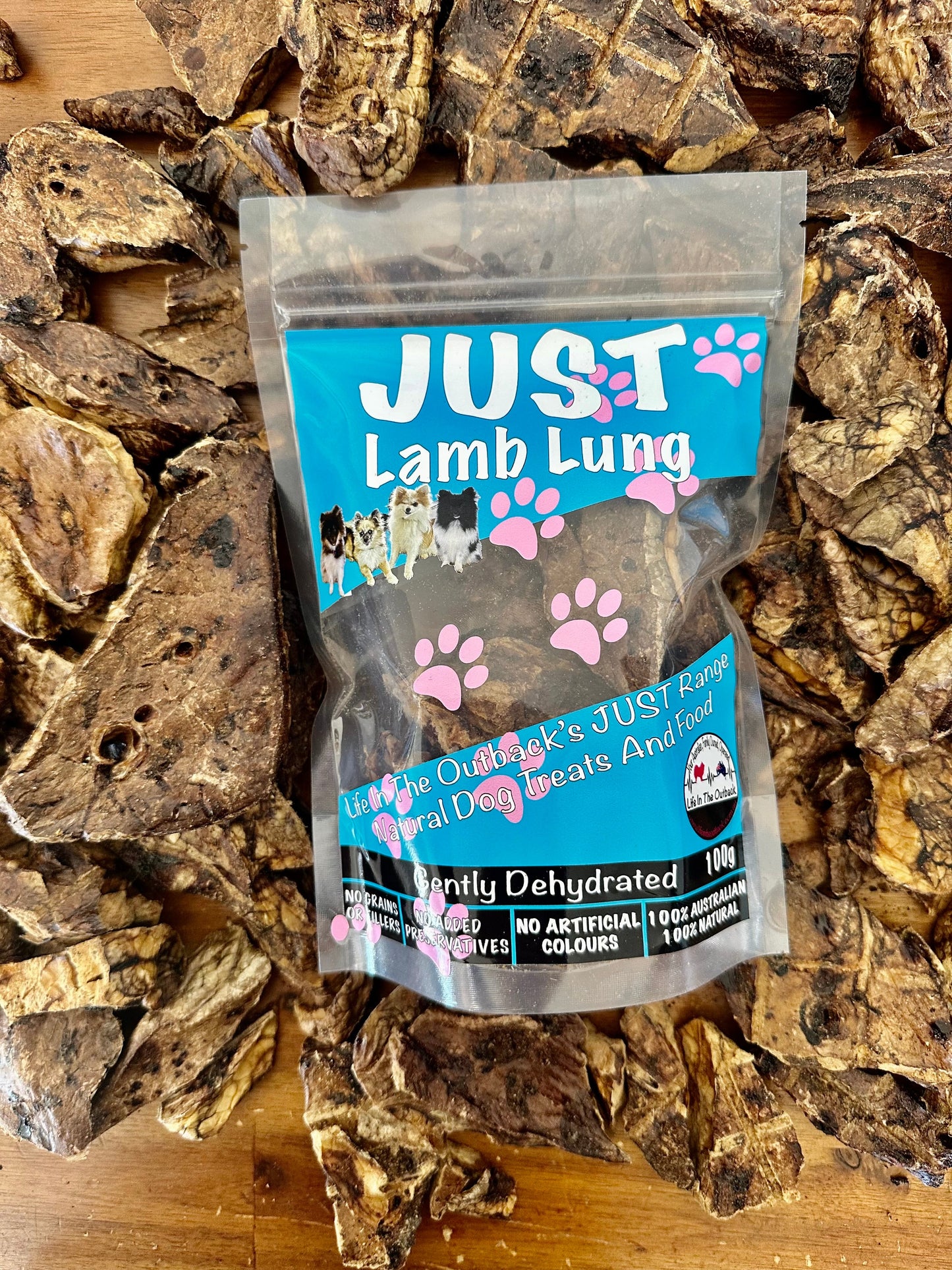 Lamb Lung Dog Treats 50g – 100% Australian