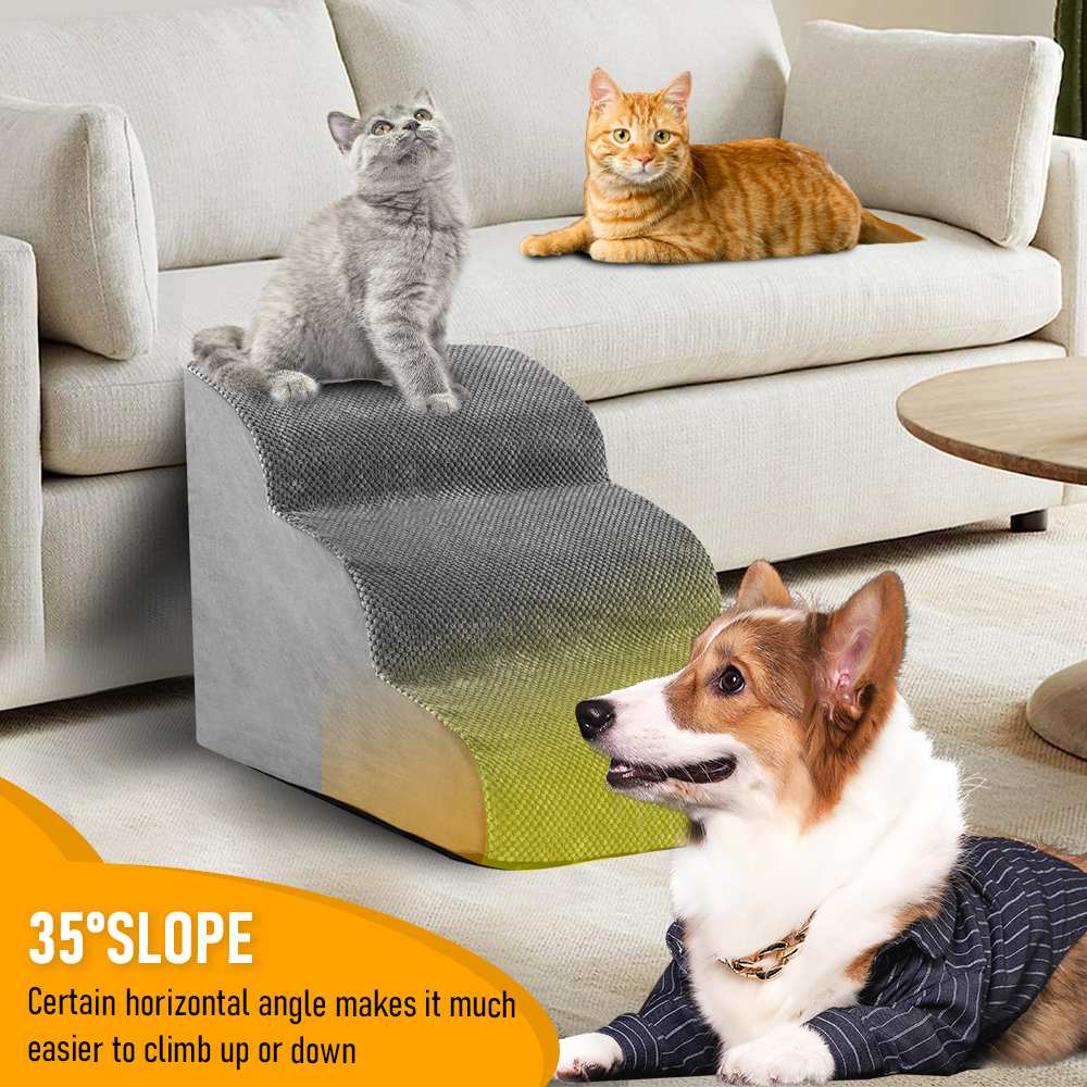 3-Tier Foam Dog Ramp – Non-Slip Pet Steps for Beds & Sofas, up to 18kg