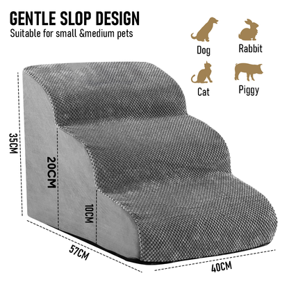 3-Tier Foam Dog Ramp – Non-Slip Pet Steps for Beds & Sofas, up to 18kg